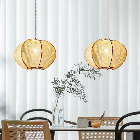 Mid-Century Scandinavian Wood Pendant Lights
