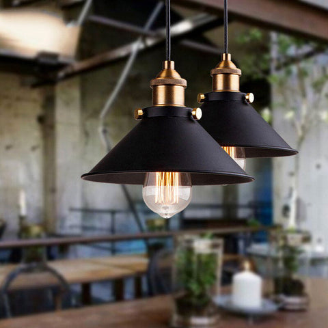Cone-Shaped Pendant Light Made of Brass