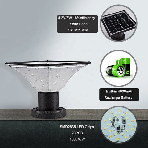 Solar Column Light | Waterproof | Durable Outdoor Illumination with 3 Color Options