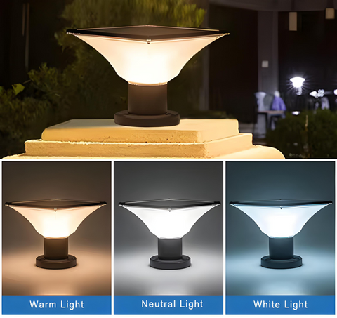 Solar Column Light | Waterproof | Durable Outdoor Illumination with 3 Color Options