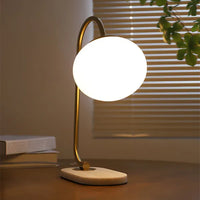 Marshmallow metalen glazen tafellamp