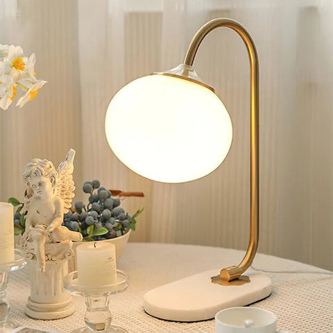 Marshmallow metalen glazen tafellamp