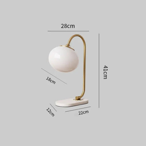 Marshmallow metalen glazen tafellamp