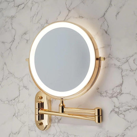 Gouden oplaadbare LED-vergrootspiegel voor make-up en badkamer