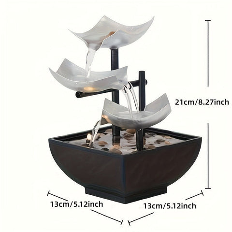 Lichte bladfontein | Lichte bladfontein - Rustig tafelblad waterornament