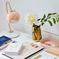 Marshmallow metalen glazen tafellamp