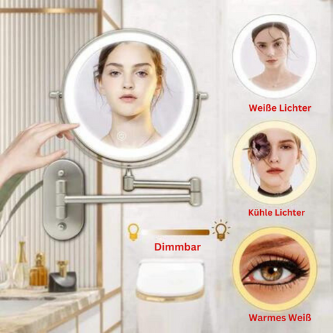 Gouden oplaadbare LED-vergrootspiegel voor make-up en badkamer