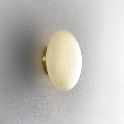 Elegante albasten ovale plafondlamp | Natuurlijk minimalistisch design