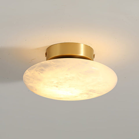 Elegante albasten ovale plafondlamp | Natuurlijk minimalistisch design