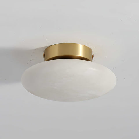 Elegante albasten ovale plafondlamp | Natuurlijk minimalistisch design