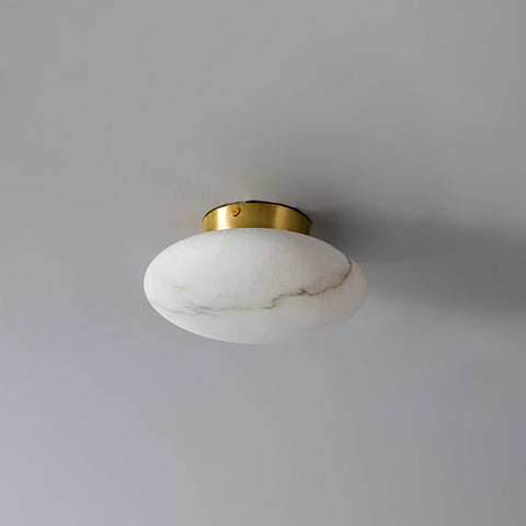 Elegante albasten ovale plafondlamp | Natuurlijk minimalistisch design
