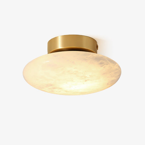 Elegante albasten ovale plafondlamp | Natuurlijk minimalistisch design