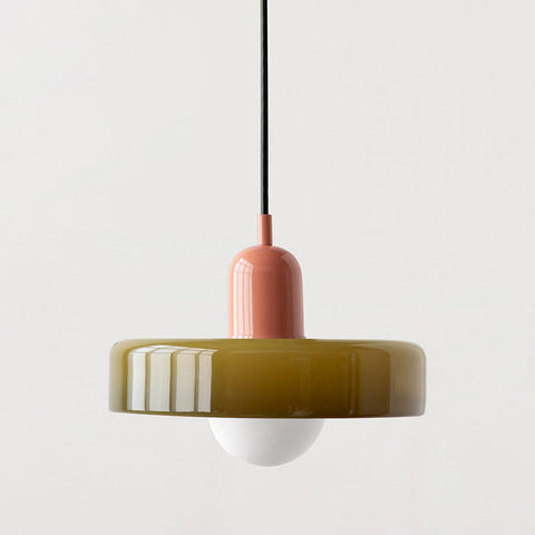 Bauhaus hanglamp in gekleurd glas