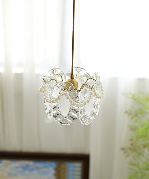Bloemen glazen hanglamp