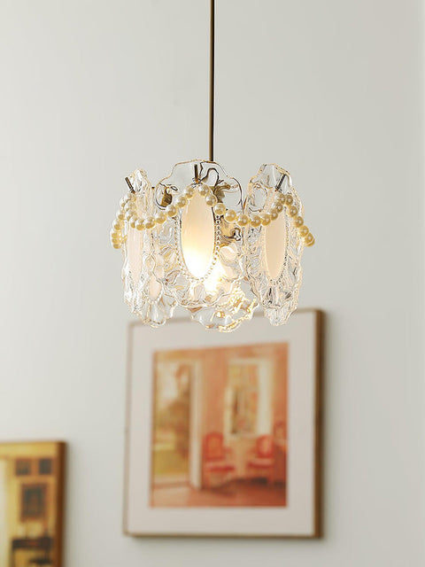 Bloemen glazen hanglamp
