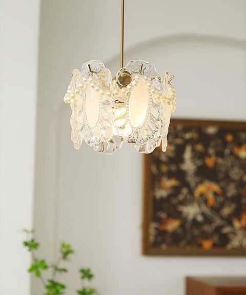Bloemen glazen hanglamp