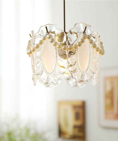 Bloemen glazen hanglamp