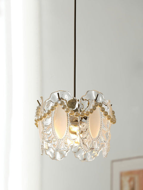 Bloemen glazen hanglamp