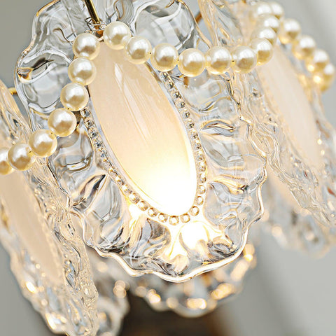 Bloemen glazen hanglamp