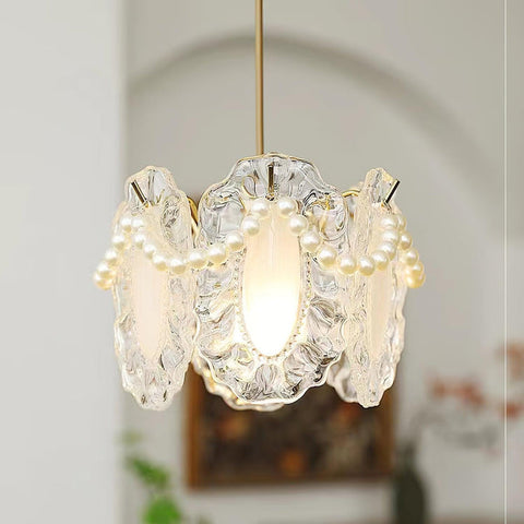 Bloemen glazen hanglamp