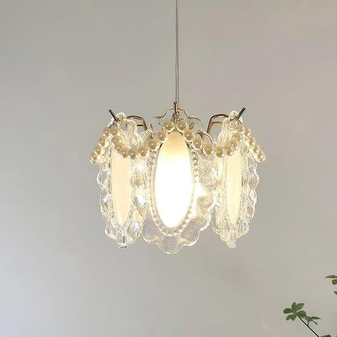 Bloemen glazen hanglamp