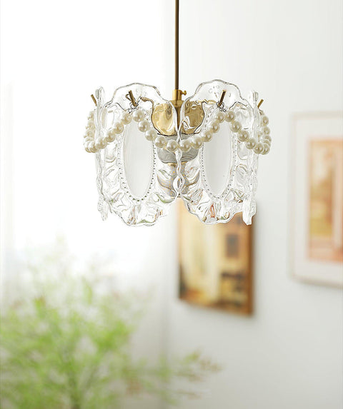 Bloemen glazen hanglamp