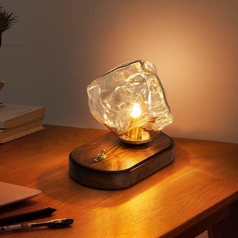 Tafellamp van ijssteenglas | Luxe LED-verlichting | Geavanceerd ontwerp voor woningdecoratie
