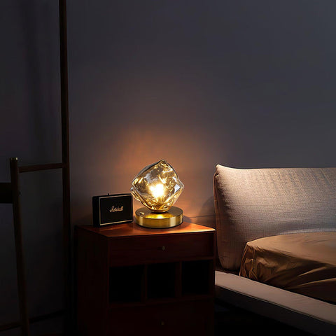 Tafellamp van ijssteenglas | Luxe LED-verlichting | Geavanceerd ontwerp voor woningdecoratie