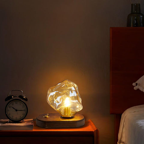 Tafellamp van ijssteenglas | Luxe LED-verlichting | Geavanceerd ontwerp voor woningdecoratie