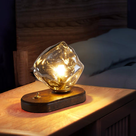 Tafellamp van ijssteenglas | Luxe LED-verlichting | Geavanceerd ontwerp voor woningdecoratie
