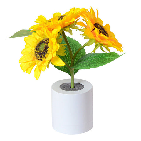 Glinsterende zonnebloemlamp | LED-tafellamp met bloemenmotief | Oplaadbaar via USB | Decoratie geïnspireerd op de natuur