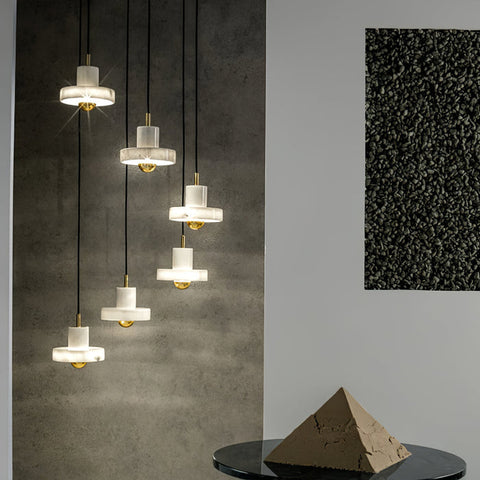 Marmeren Aura hanglamp | Elegant ontwerp geïnspireerd op de Taj Mahal | Verstelbare hoogte