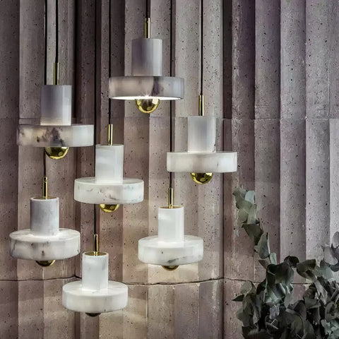 Marmeren Aura hanglamp | Elegant ontwerp geïnspireerd op de Taj Mahal | Verstelbare hoogte