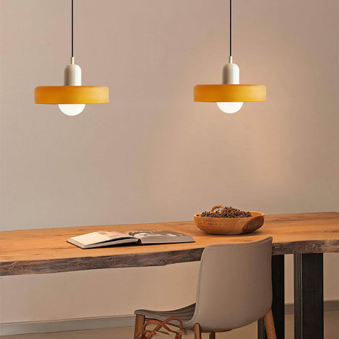Bauhaus hanglamp in gekleurd glas