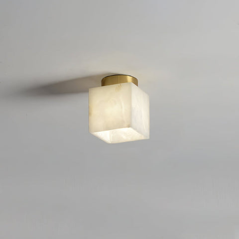 Moon Glow Alabaster Plafondlamp | Elegante messing &amp; zachte LED-ambiance