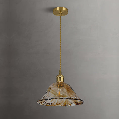Vintage bruine glazen hanglamp