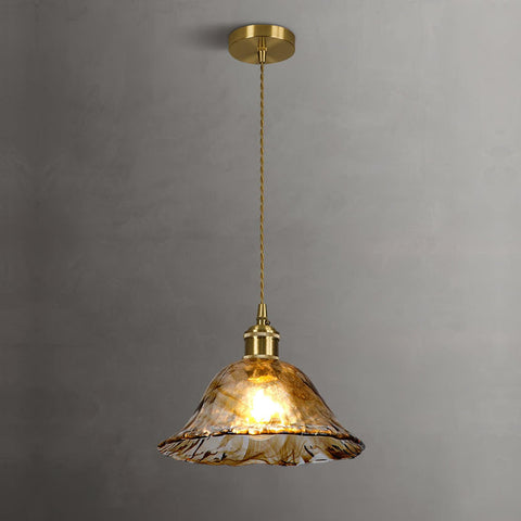 Vintage bruine glazen hanglamp