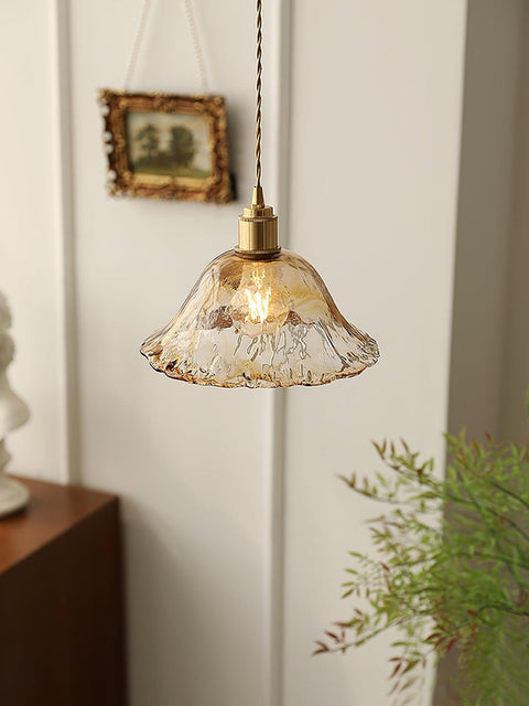Vintage bruine glazen hanglamp