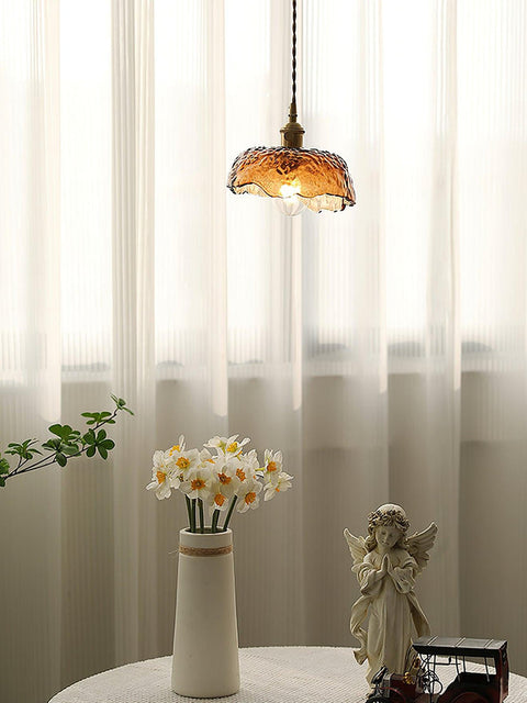 Vintage bruine glazen hanglamp