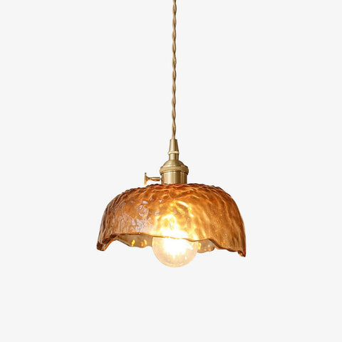 Vintage bruine glazen hanglamp