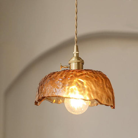 Vintage bruine glazen hanglamp