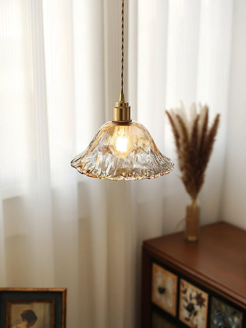 Vintage bruine glazen hanglamp