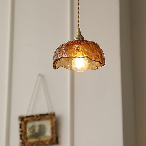 Vintage bruine glazen hanglamp