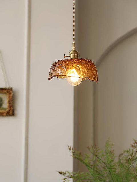 Vintage bruine glazen hanglamp