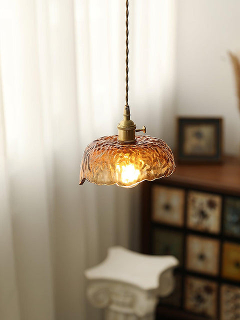 Vintage bruine glazen hanglamp