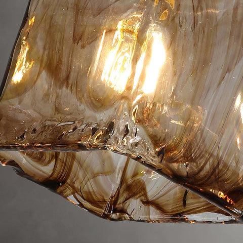 Vintage bruine glazen hanglamp