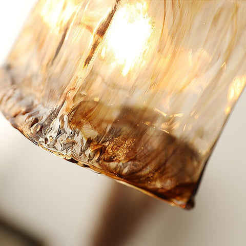 Vintage bruine glazen hanglamp