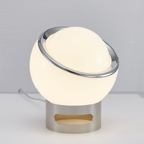 Franse Opaal Bauhaus Tafellamp | Minimalistisch Design | Elegante Glazen Kap voor Moderne Interieurs