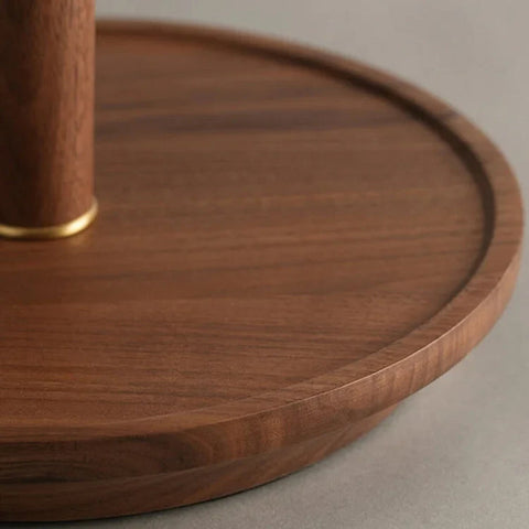 Vintage geplooide houten tafellamp