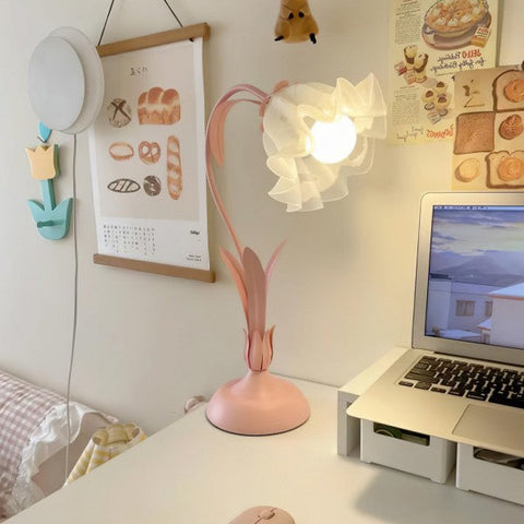 Vintage verstelbare bloemen tafellamp
